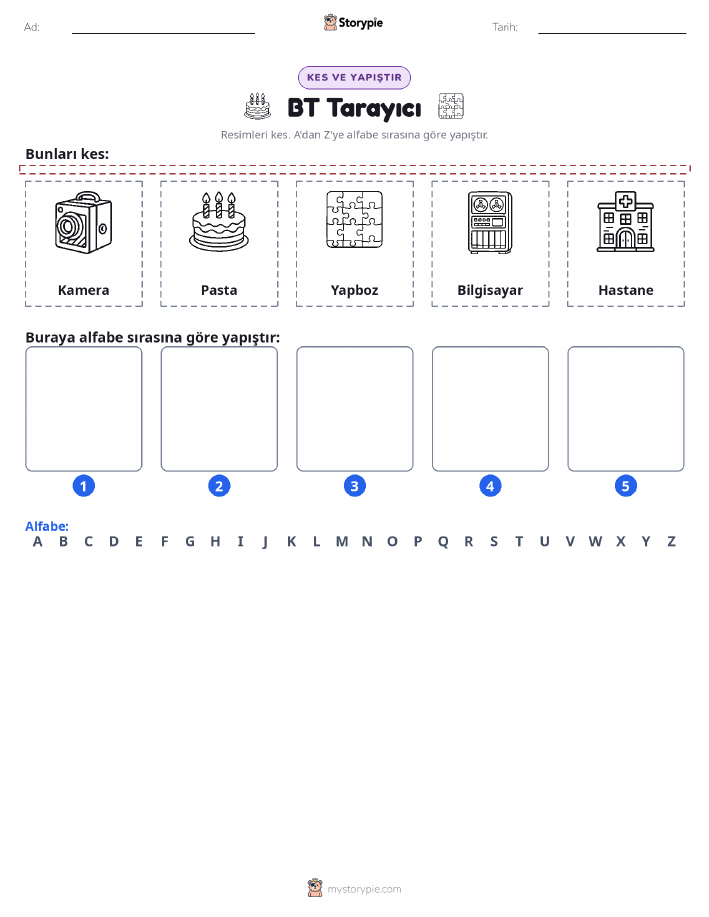 Kes & Yapıştır Alfabe