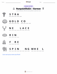 Rumpelstiltskin - German printable worksheet preview