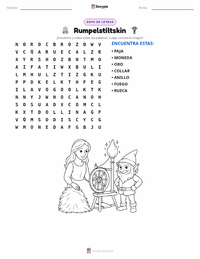 Vista previa de la hoja de trabajo imprimible de Rumpelstiltskin - Alemán