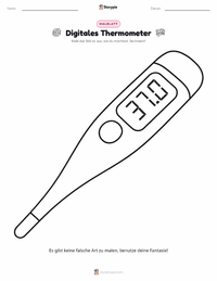 Digitalthermometer Malvorlage für Kinder