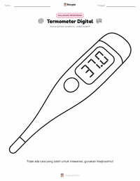 Halaman mewarnai Termometer Digital untuk anak-anak