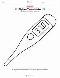 Digitale Thermometer kleurplaat voor kinderen