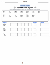 Vista previa de la hoja de trabajo imprimible de Termómetro Digital