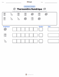 Aperçu de la feuille de travail imprimable Thermomètre Numérique