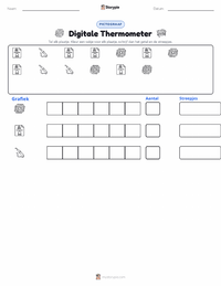 Digitale Thermometer afdrukbare werkblad voorbeeld