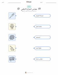 معاينة ورقة العمل القابلة للطباعة مقياس الحرارة الرقمي