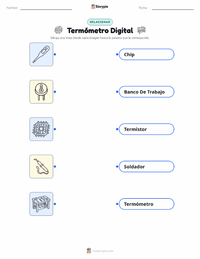 Hoja de trabajo imprimible de Termómetro Digital para niños