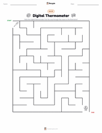 Digital Thermometer printable worksheet preview
