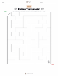 Digitale Thermometer afdrukbare werkblad voorbeeld