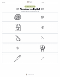 Vista previa de la hoja de trabajo imprimible de Termómetro Digital