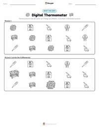 Digital Thermometer printable worksheet preview