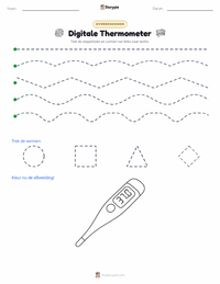 Digitale Thermometer afdrukbare werkblad voorbeeld