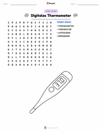 Digitalthermometer druckbare Arbeitsblatt Vorschau