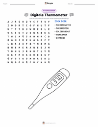 Digitale Thermometer afdrukbare werkblad voorbeeld