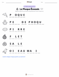 Aperçu de la feuille de travail imprimable Selkie - Écossais