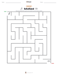 Schotland afdrukbare werkblad voorbeeld