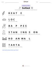 Scotland printable worksheet preview
