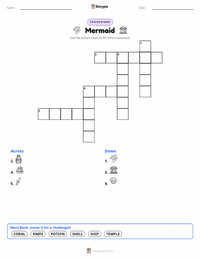 Mermaid printable worksheet preview