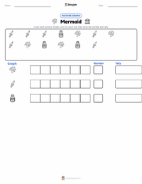 Mermaid printable worksheet preview