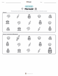Mermaid printable worksheet preview