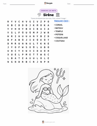 Aperçu de la feuille de travail imprimable La Petite Sirène - Danois