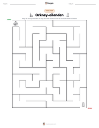 Orkney-eilanden afdrukbare werkblad voorbeeld