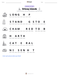 Orkney Islands printable worksheet preview