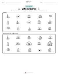 Orkney Islands printable worksheet preview