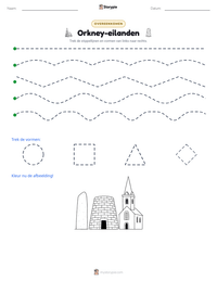 Orkney-eilanden afdrukbare werkblad voorbeeld