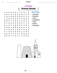 Orkney Islands printable worksheet preview