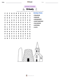 Podgląd drukowalnego arkusza ćwiczeń Orkady