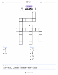 Elevator printable worksheet preview