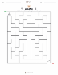 Elevator printable worksheet preview