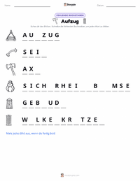Aufzug druckbare Arbeitsblatt Vorschau