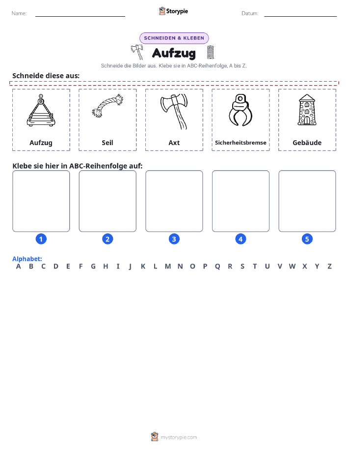 Schneiden & Einfügen Alphabet