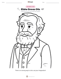 Elisha Graves Otis coloring page for kids