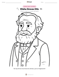 Página para colorear de Elisha Graves Otis para niños