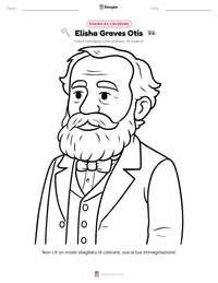 Pagina da colorare di Elisha Graves Otis per bambini