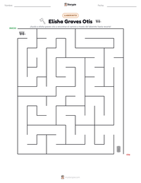 Vista previa de la hoja de trabajo imprimible de Elisha Graves Otis