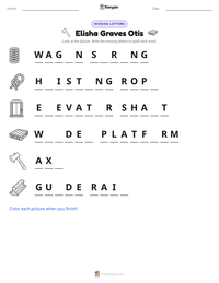 Elisha Graves Otis printable worksheet preview