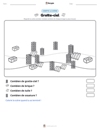 Aperçu de la feuille de travail imprimable Gratte-ciel