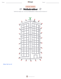 Wolkekrabber afdrukbare werkblad voorbeeld
