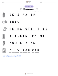 Skyscraper printable worksheet preview
