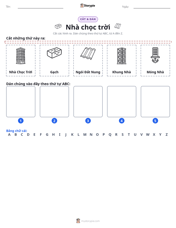Cắt & Dán Chữ Cái