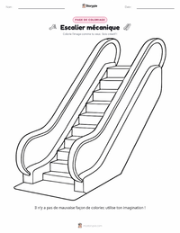 Page de coloriage Escalier mécanique pour les enfants