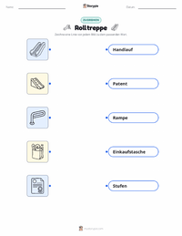 Rolltreppe druckbare Arbeitsblatt für Kinder