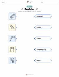Escalator printable worksheet for kids