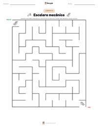 Vista previa de la hoja de trabajo imprimible de Escalera mecánica