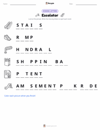 Escalator printable worksheet preview
