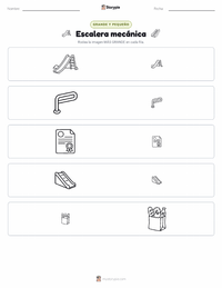 Vista previa de la hoja de trabajo imprimible de Escalera mecánica
